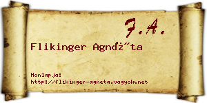 Flikinger Agnéta névjegykártya